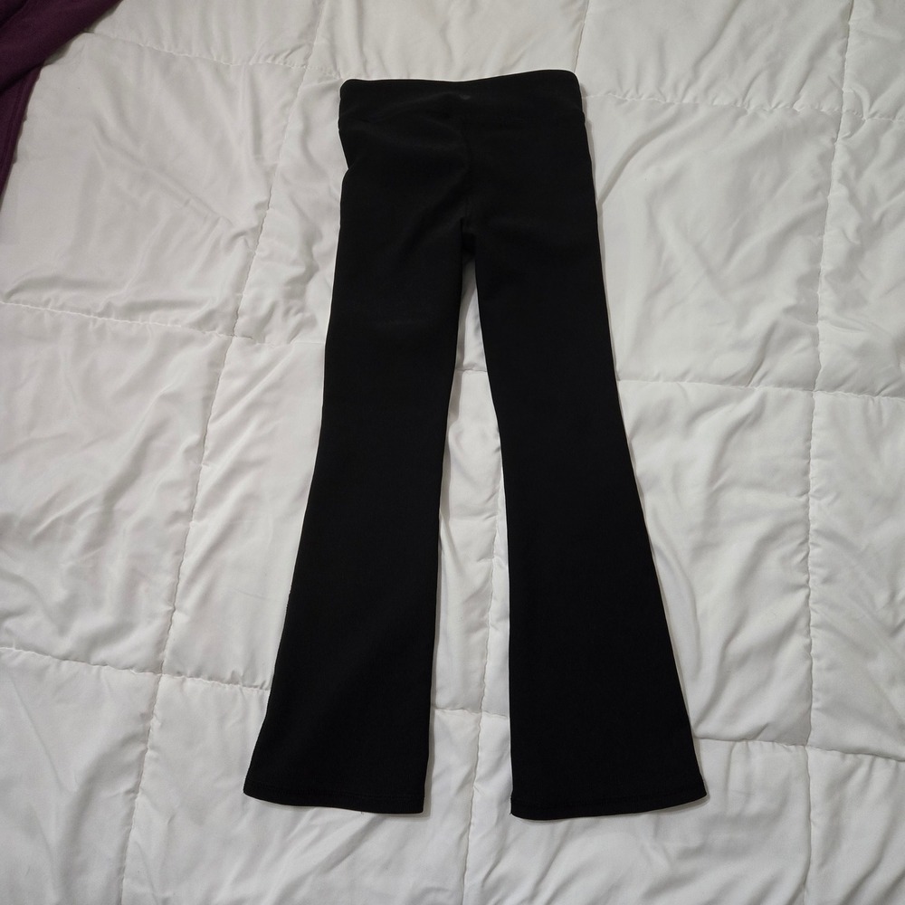 Yogalicious Girls Rib Everyday Flare Leggings Set of 2 Black Purple Size L 6X - Picture 3 of 7